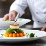 양식조리사 해외 연수 프로그램 정보 - **A Chef Mastering French Haute Cuisine:** A skilled chef, wearing a clean, traditional white chef's...